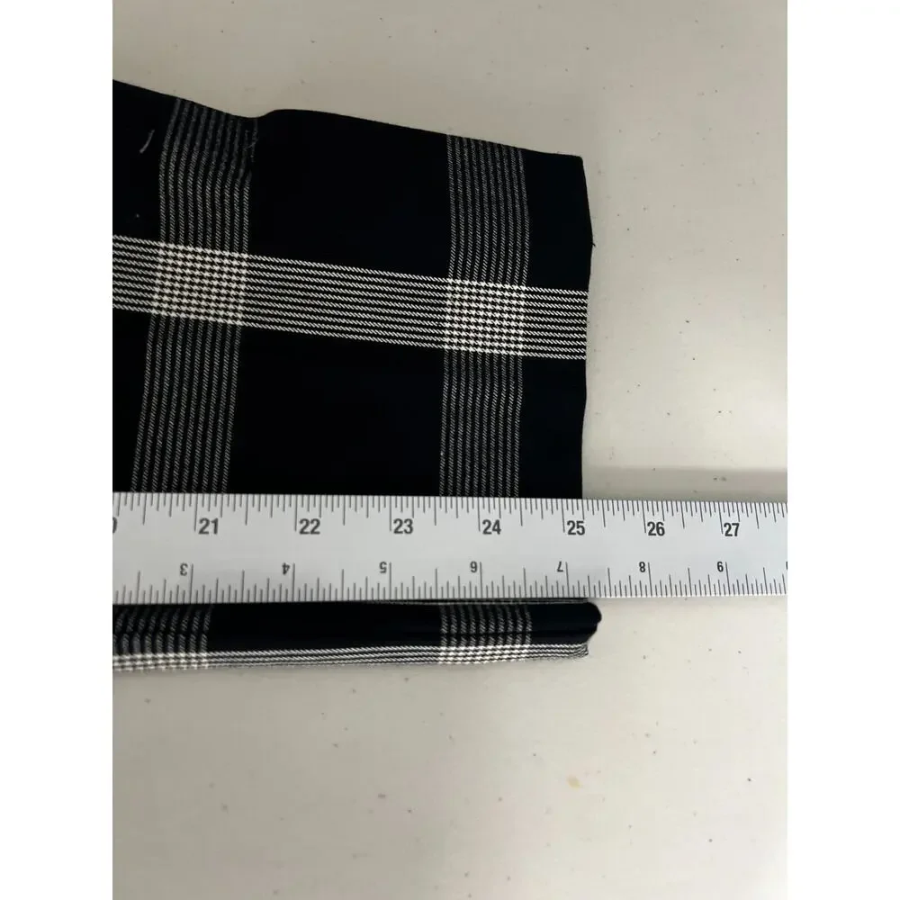 Anthropologie‎ Pants Womens 4 A+ Plaid The Essential Slim Trousers Black White